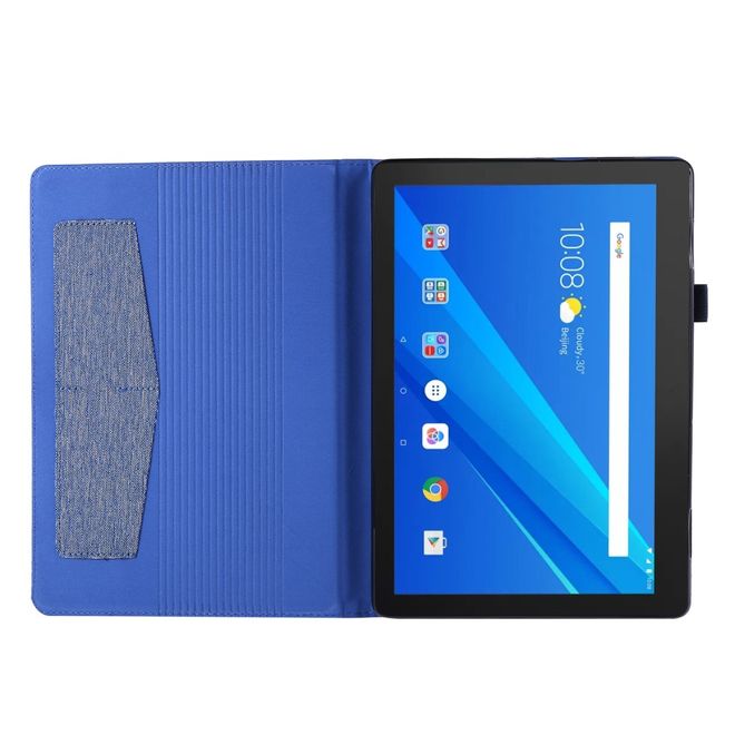 Lenovo Tab M10 Hülle - Case aus Stoff/Kunstleder - mit Standfunktion - blau
