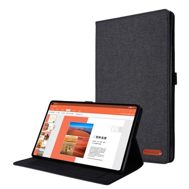 Lenovo Tab M10 FHD Plus (2nd Gen) Hülle - Case aus Stoff/Kunstleder - mit Standfunktion - schwarz