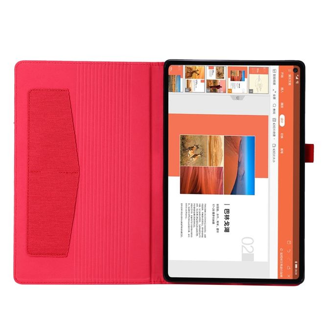 Lenovo Tab M10 FHD Plus (2nd Gen) Hülle - Case aus Stoff/Kunstleder - mit Standfunktion - rot