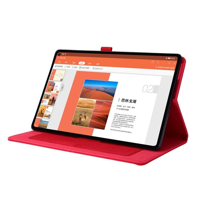 Lenovo Tab M10 FHD Plus (2nd Gen) Hülle - Case aus Stoff/Kunstleder - mit Standfunktion - rot