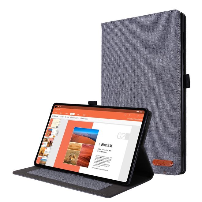 Lenovo Tab M10 FHD Plus (2nd Gen) Hülle - Case aus Stoff/Kunstleder - mit Standfunktion - grau