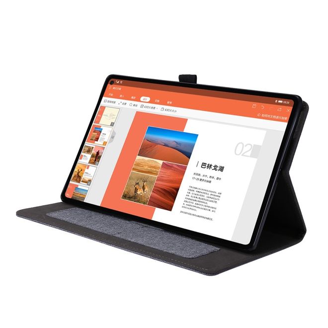 Lenovo Tab M10 FHD Plus (2nd Gen) Hülle - Case aus Stoff/Kunstleder - mit Standfunktion - grau