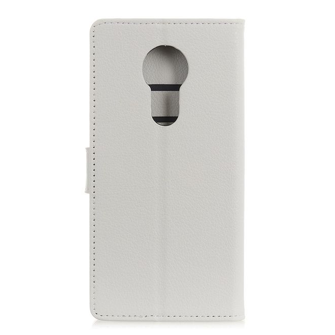 Nokia 5.3 Handy Hülle - Litchi Leder Bookcover Series - weiss