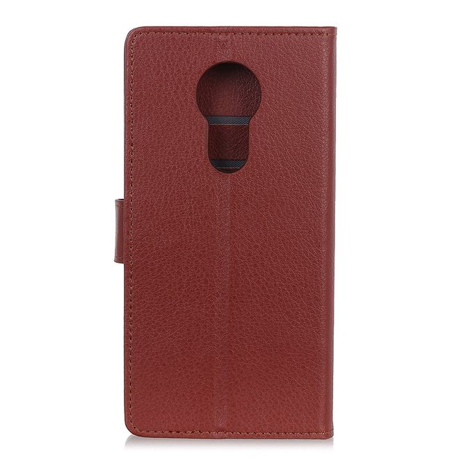 Nokia 5.3 Handy Hülle - Litchi Leder Bookcover Series - braun