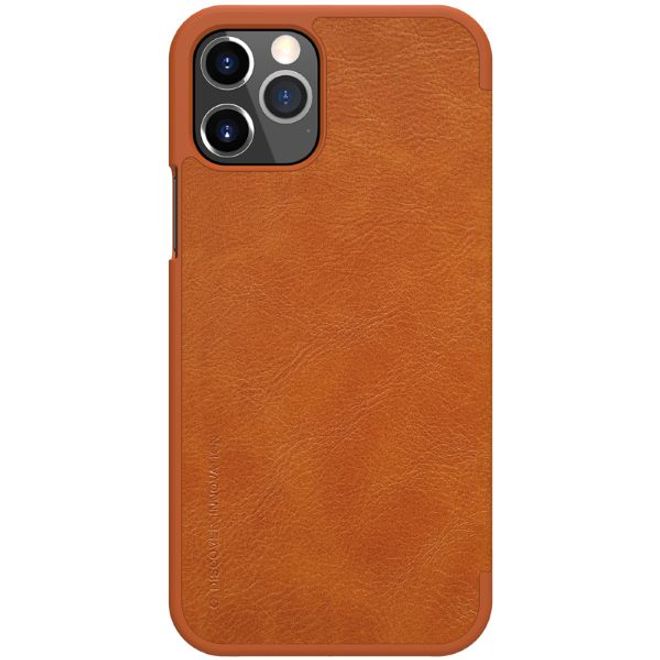 Nillkin - iPhone 12 / iPhone 12 Pro Hülle - Leder Book Case - Qin Series - braun