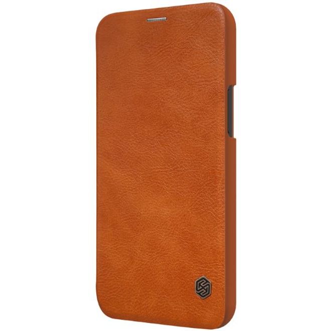 Nillkin - iPhone 12 / iPhone 12 Pro Hülle - Leder Book Case - Qin Series - braun
