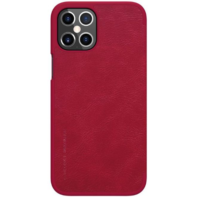 Nillkin - iPhone 12 Pro Max Hülle - Leder Book Case - Qin Series - rot