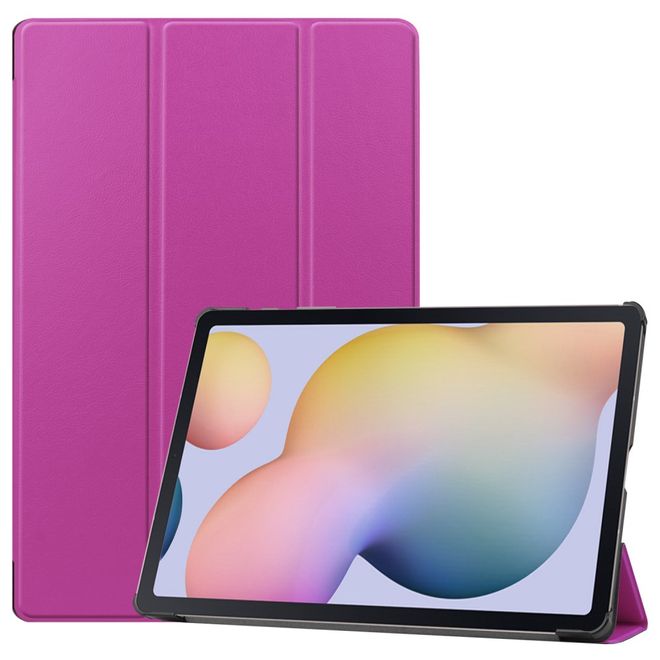 Samsung Galaxy Tab S7+ Hülle - Dreifach faltbares Leder Case - purpur