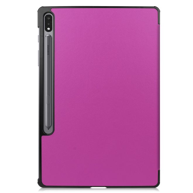 Samsung Galaxy Tab S7+ Hülle - Dreifach faltbares Leder Case - purpur