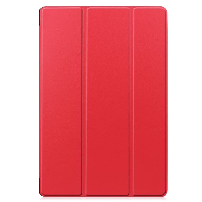 Samsung Galaxy Tab S7+ Hülle - Dreifach faltbares Leder Case - rot