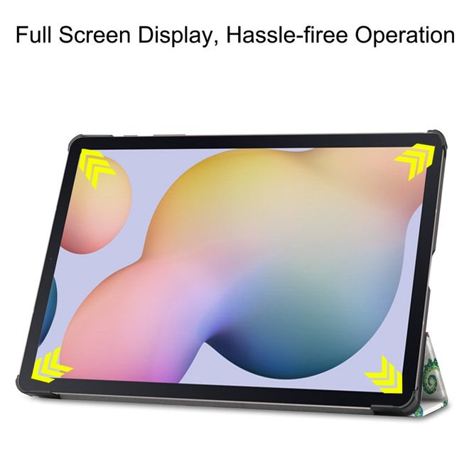 Samsung Galaxy Tab S7+ Hülle - Dreifach faltbares Case aus Leder - Schmetterlinge