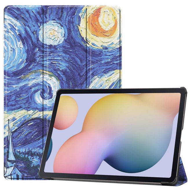 Samsung Galaxy Tab S7+ Hülle - Dreifach faltbares Case aus Leder - Gemälde