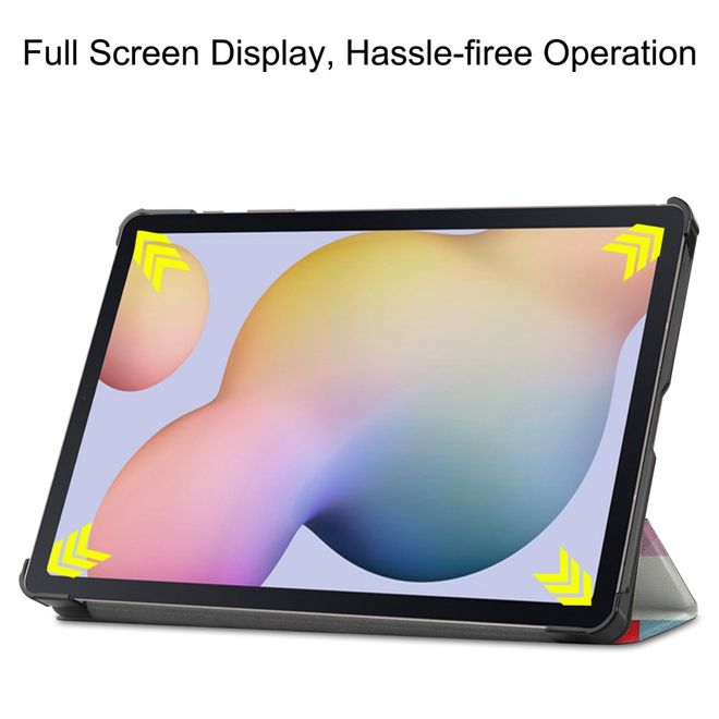 Samsung Galaxy Tab S7 Hülle - Dreifach faltbares Case aus Leder - Vierecke