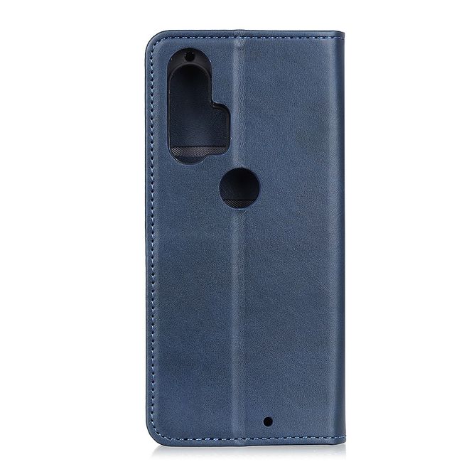 Motorola Edge+ Handy Hülle - Classic V Leder Bookcover Series - blau