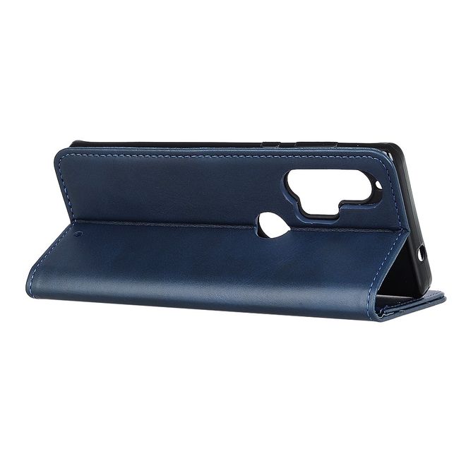 Motorola Edge+ Handy Hülle - Classic V Leder Bookcover Series - blau