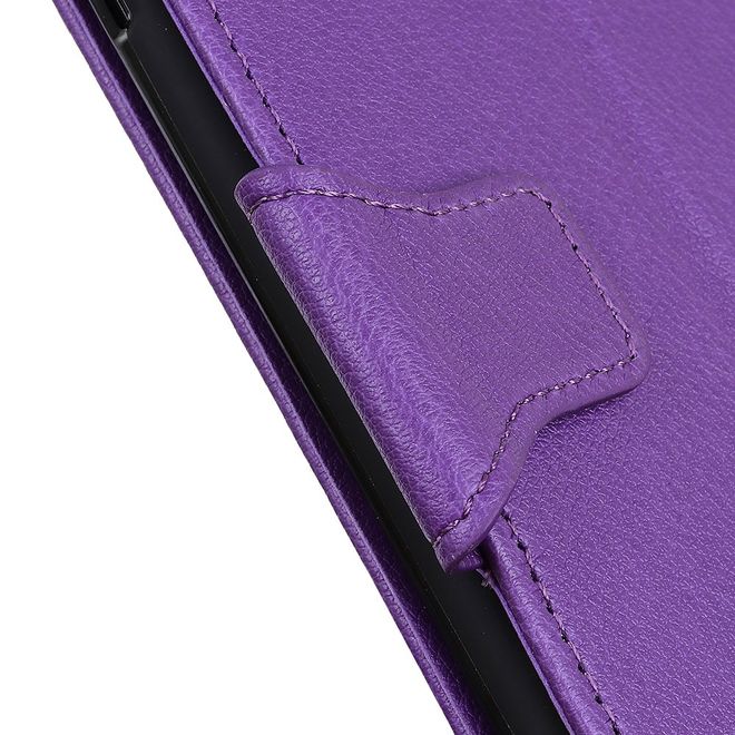 Motorola Edge Handy Hülle - Litchi Leder Bookcover Series - purpur