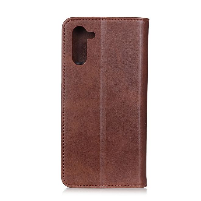Motorola Edge Handy Hülle - Classic V Leder Bookcover Series - kaffeefarben