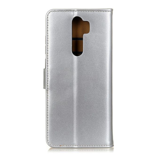 Xiaomi Redmi 9 Handy Hülle - Classic II Leder Bookcover Series - silber