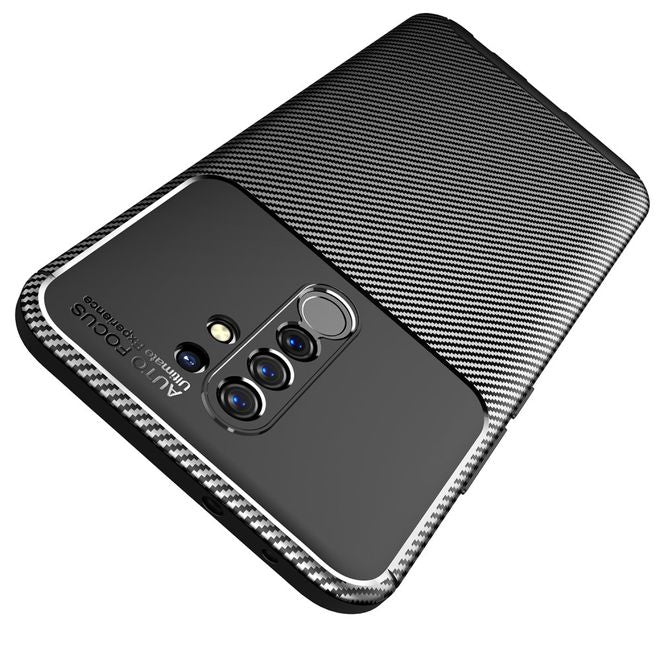 Xiaomi Redmi 9 Handyhülle - Carbon Fiber TPU Softcase Series - schwarz