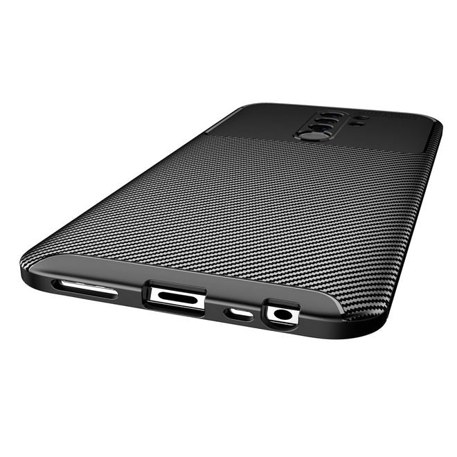 Xiaomi Redmi 9 Handyhülle - Carbon Fiber TPU Softcase Series - schwarz