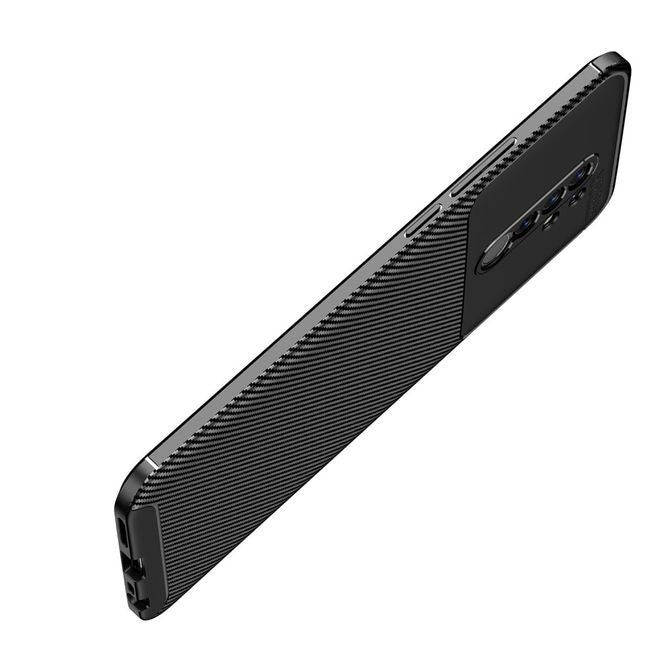 Xiaomi Redmi 9 Handyhülle - Carbon Fiber TPU Softcase Series - schwarz