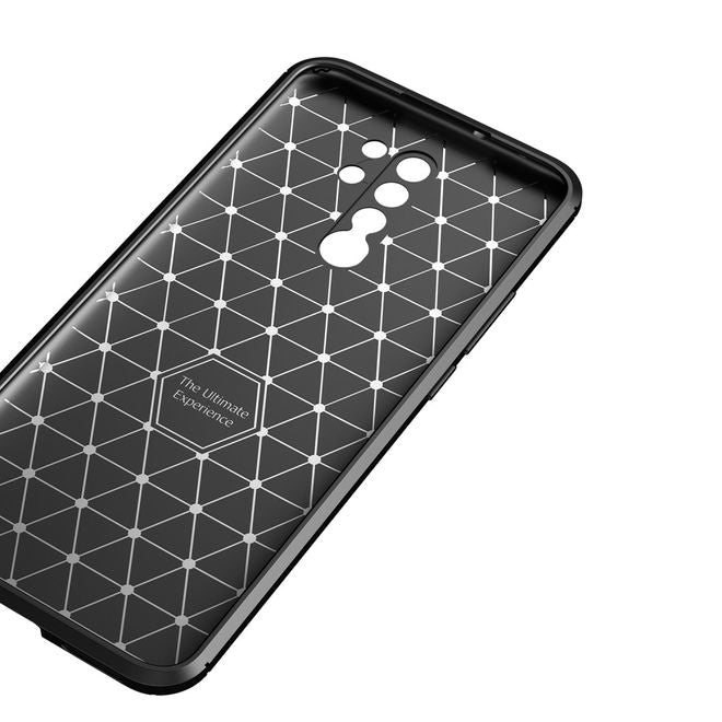 Xiaomi Redmi 9 Handyhülle - Carbon Fiber TPU Softcase Series - schwarz