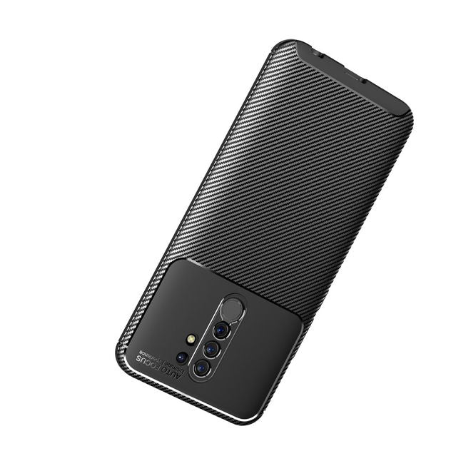Xiaomi Redmi 9 Handyhülle - Carbon Fiber TPU Softcase Series - schwarz
