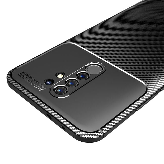 Xiaomi Redmi 9 Handyhülle - Carbon Fiber TPU Softcase Series - schwarz