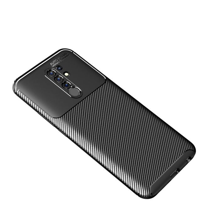 Xiaomi Redmi 9 Handyhülle - Carbon Fiber TPU Softcase Series - schwarz