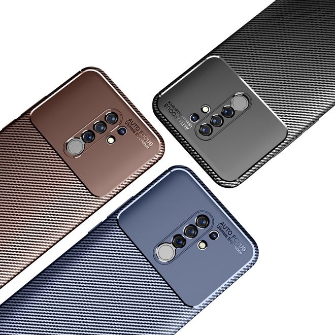 Xiaomi Redmi 9 Handyhülle - Carbon Fiber TPU Softcase Series - schwarz
