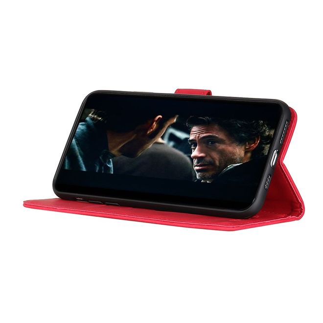 OnePlus Nord Handy Hülle - Classic IV Leder Bookcover Series - rot