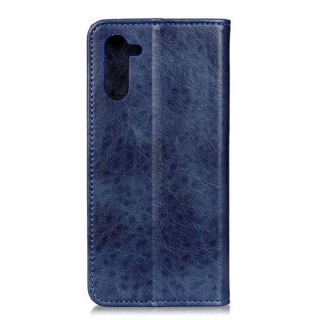 OnePlus Nord Handy Hülle - Crazy Horse V Leder Bookcover Series - blau
