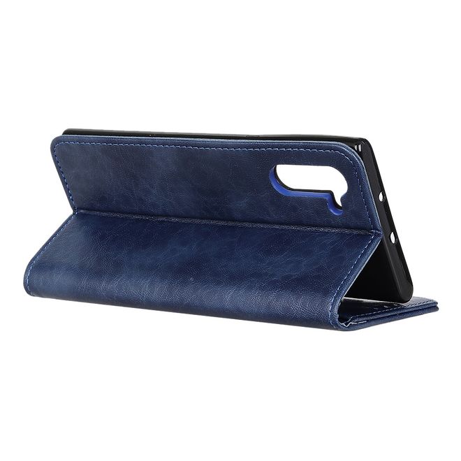 OnePlus Nord Handy Hülle - Crazy Horse V Leder Bookcover Series - blau