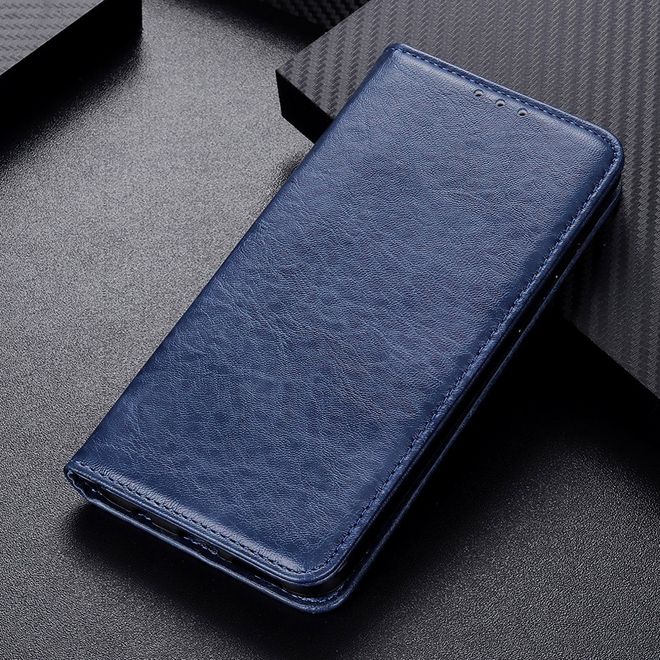 OnePlus Nord Handy Hülle - Crazy Horse V Leder Bookcover Series - blau