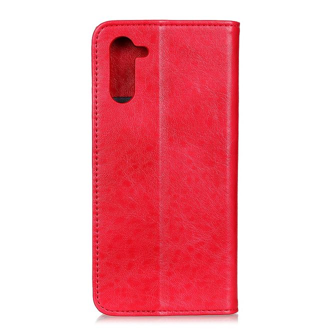 OnePlus Nord Handy Hülle - Crazy Horse V Leder Bookcover Series - rot
