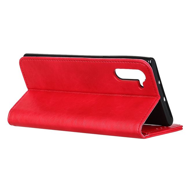 OnePlus Nord Handy Hülle - Crazy Horse V Leder Bookcover Series - rot
