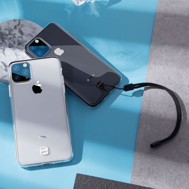 Baseus - iPhone 11 Pro Hülle - mit Anti-Lost Schleife fürs Handgelenk - transparent/schwarz