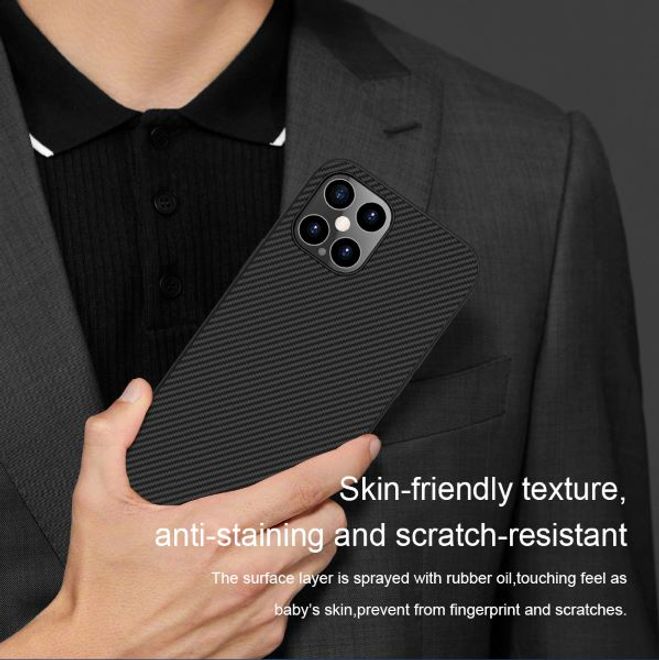 Nillkin - iPhone 12 Pro Max Handy Case - Hülle aus Plastik/Carbon - Synthetic Fiber Series - schwarz