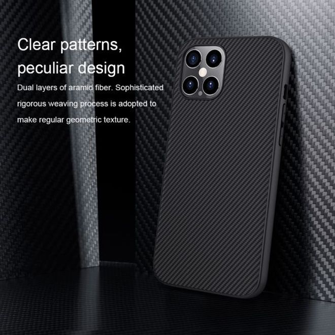 Nillkin - iPhone 12 Pro Max Handy Case - Hülle aus Plastik/Carbon - Synthetic Fiber Series - schwarz