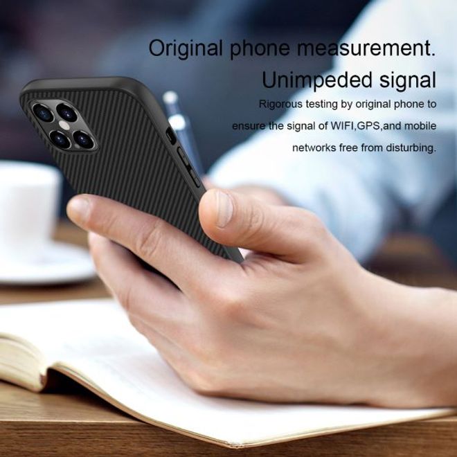 Nillkin - iPhone 12 Pro Max Handy Case - Hülle aus Plastik/Carbon - Synthetic Fiber Series - schwarz