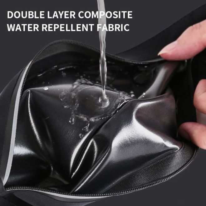 Laufgürtel für Handys bis 6.5“ - Running Belt mit 3 Reissverschlussfächern - schwarz