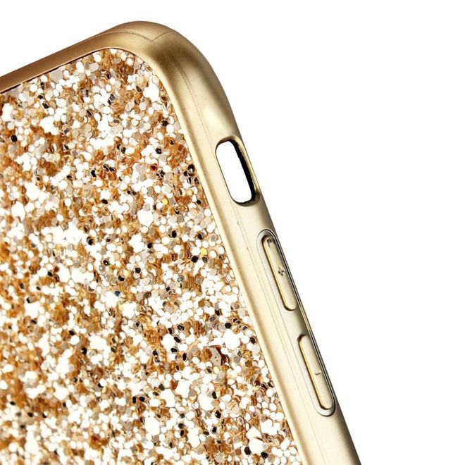 iPhone SE (2022) / SE (2020) / 8 / 7 Hülle - TPU Softcase mit Glitzermuster - gold