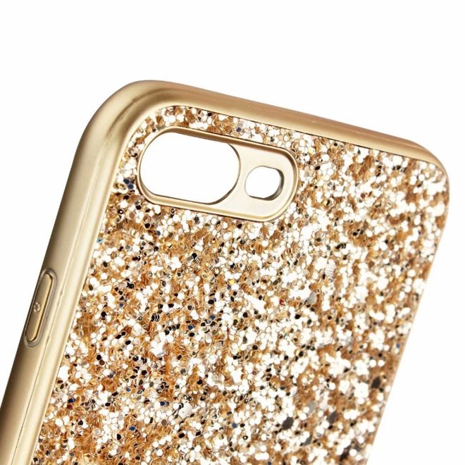 iPhone SE (2022) / SE (2020) / 8 / 7 Hülle - TPU Softcase mit Glitzermuster - gold