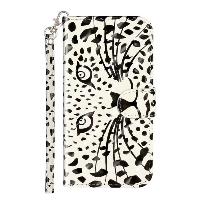 iPhone SE (2022) / SE (2020) / 8 / 7 Handy Hülle - Leder Bookcover Image Series - Leopardkopf