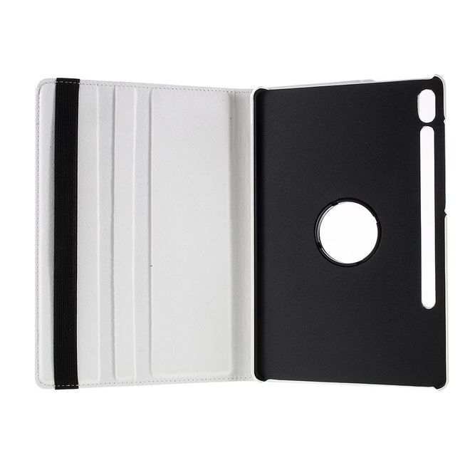 Samsung Galaxy Tab S7 Hülle - 360° rotierbares Case aus Leder - weiss