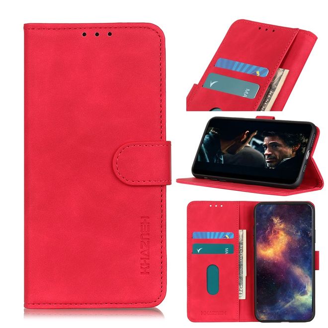 Huawei Y5p Handy Hülle - Classic IV Leder Bookcover Series - rot