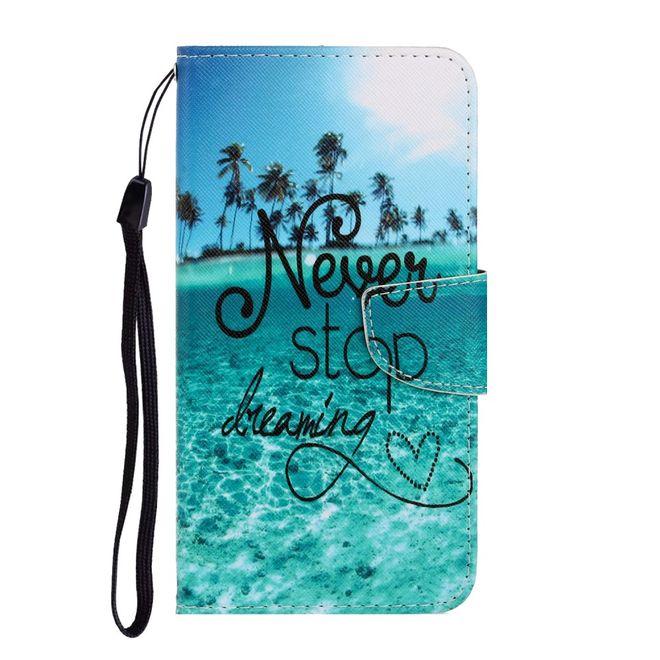 Huawei Y5p Handy Hülle - Leder Bookcover Image Series - Never Stop Dreaming