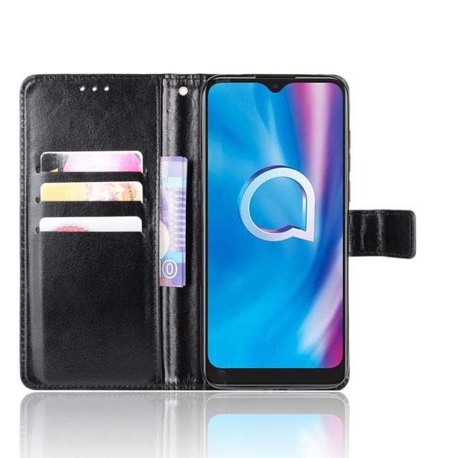 Alcatel 1S (2020) / 3L (2020) Handyhülle - Crazy Horse III Leder Series Case - schwarz