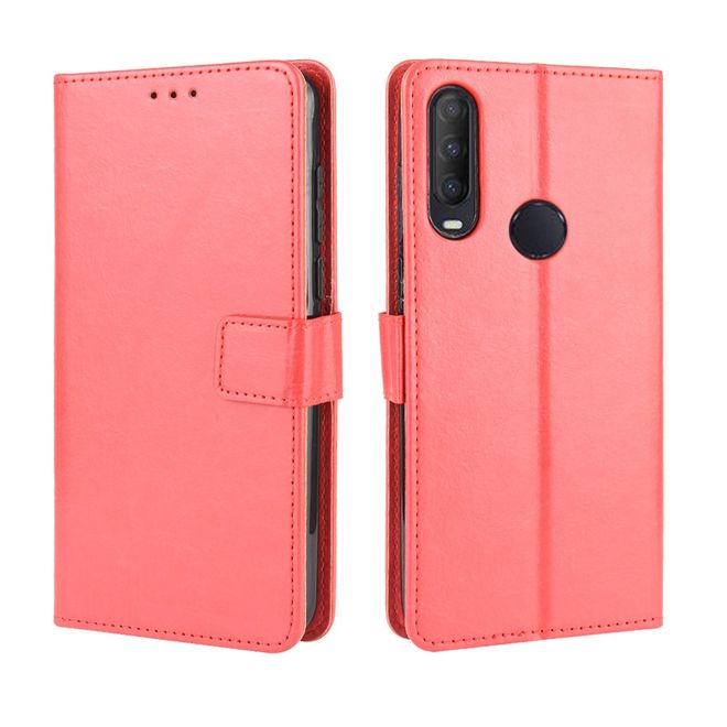 Alcatel 1S (2020) / 3L (2020) Handyhülle - Crazy Horse III Leder Series Case - rot