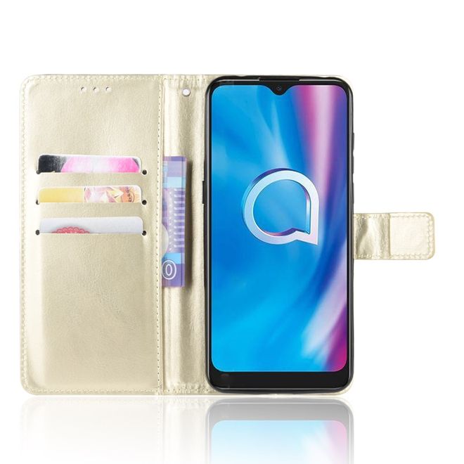 Alcatel 1S (2020) / 3L (2020) Handyhülle - Crazy Horse III Leder Series Case - gold